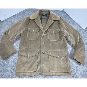 Vintage LL Bean Whale Corduroy Jacket Field Chore Coat Tan  42-44?? Script Tag